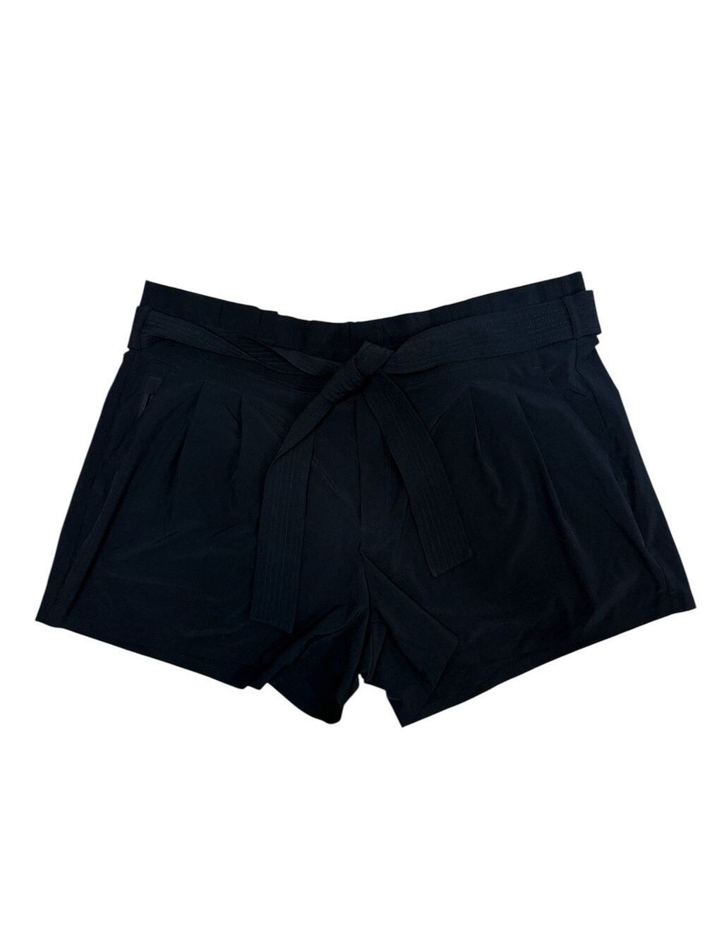 Athleta Skyline Short II 18 Black Paperbag Waist Athleisure Shorts - Picture 2 of 10